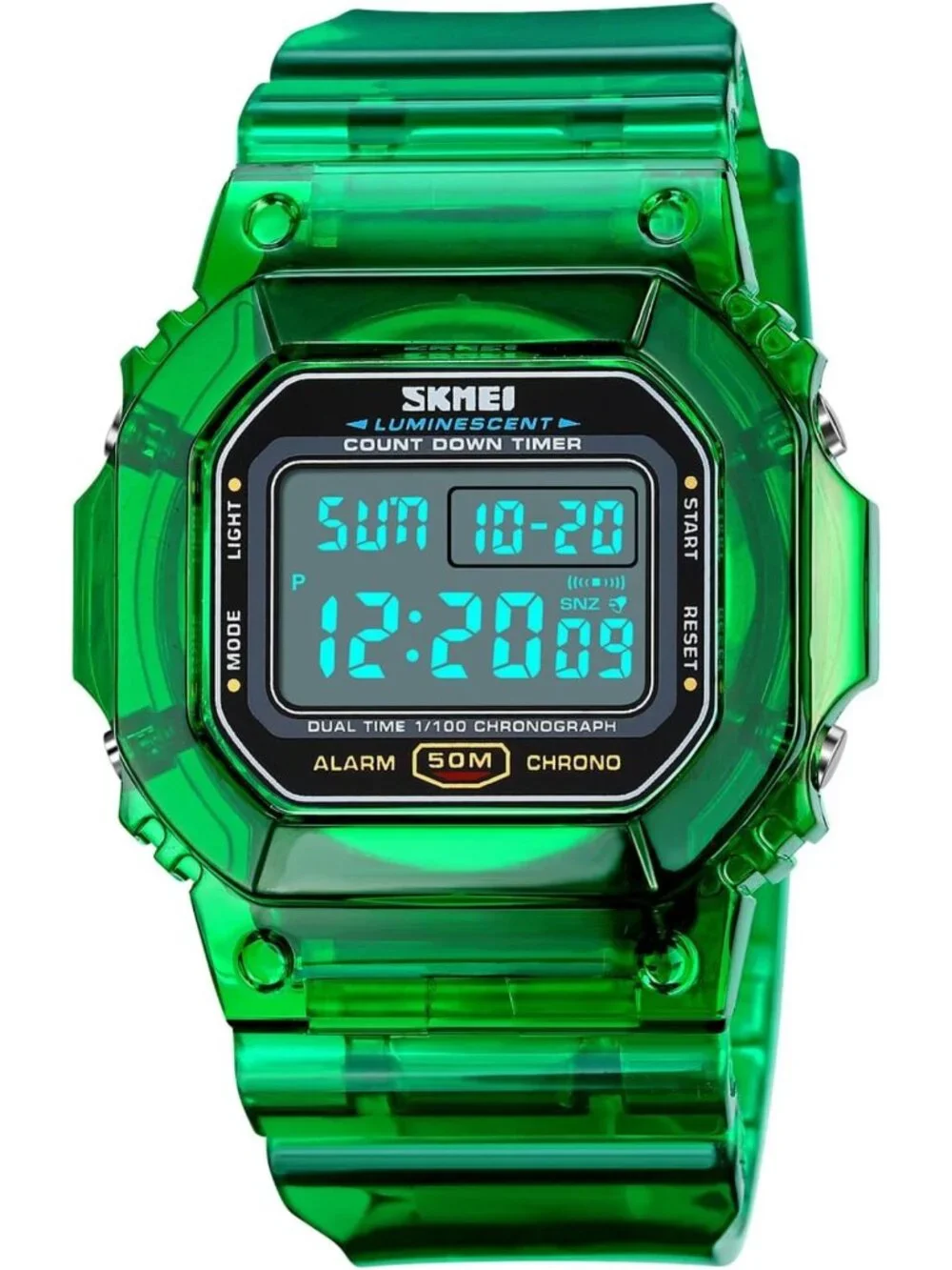 Stylish Digital Watch for Men & Women, Dual Time Display, 50M Waterproof